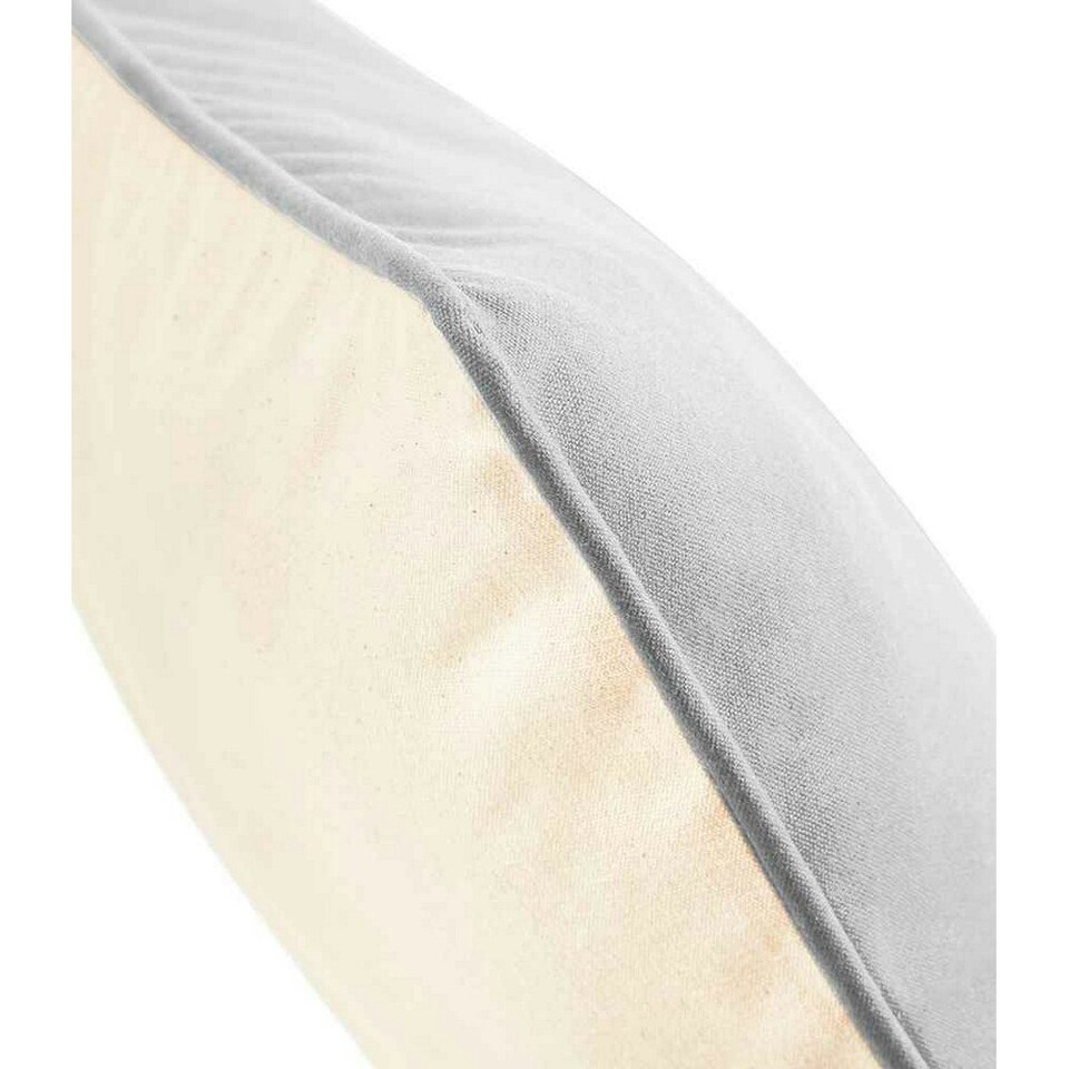 image 1 of Westford Mill Fairtrade Piped Cushion Cover - Natural/Light Grey - One Size