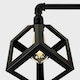 image 1 of ValueLights Luiggi Satin Black 3 Way Bar Pipework Ceiling Light with Puzzle Cube Design Black Metal Shades and LED Bulbs | Black