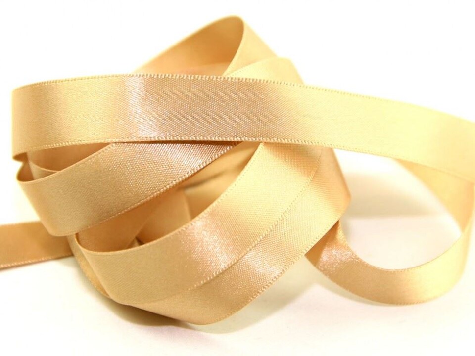Berisfords 45 Ecru 7mm Double Faced Satin Ribbon for Dressmaking - per metre