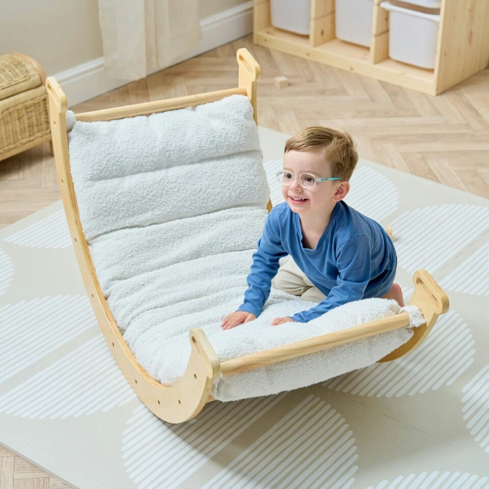image 1 of Tutti Bambini Scala Montessori Pikler Rocking Frame Cushion - Boucle Natural