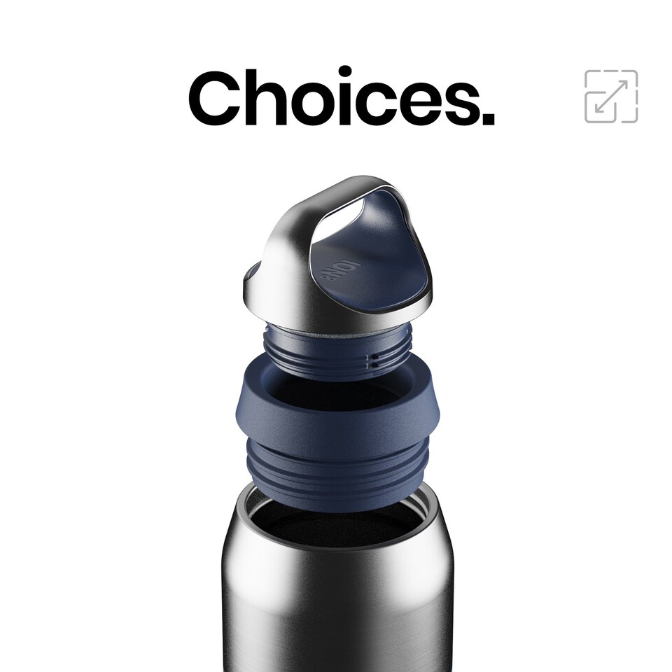 image 1 of ION8 ROAM Insulated Steel Water Bottle, Rubberised, 485ml / 16oz
