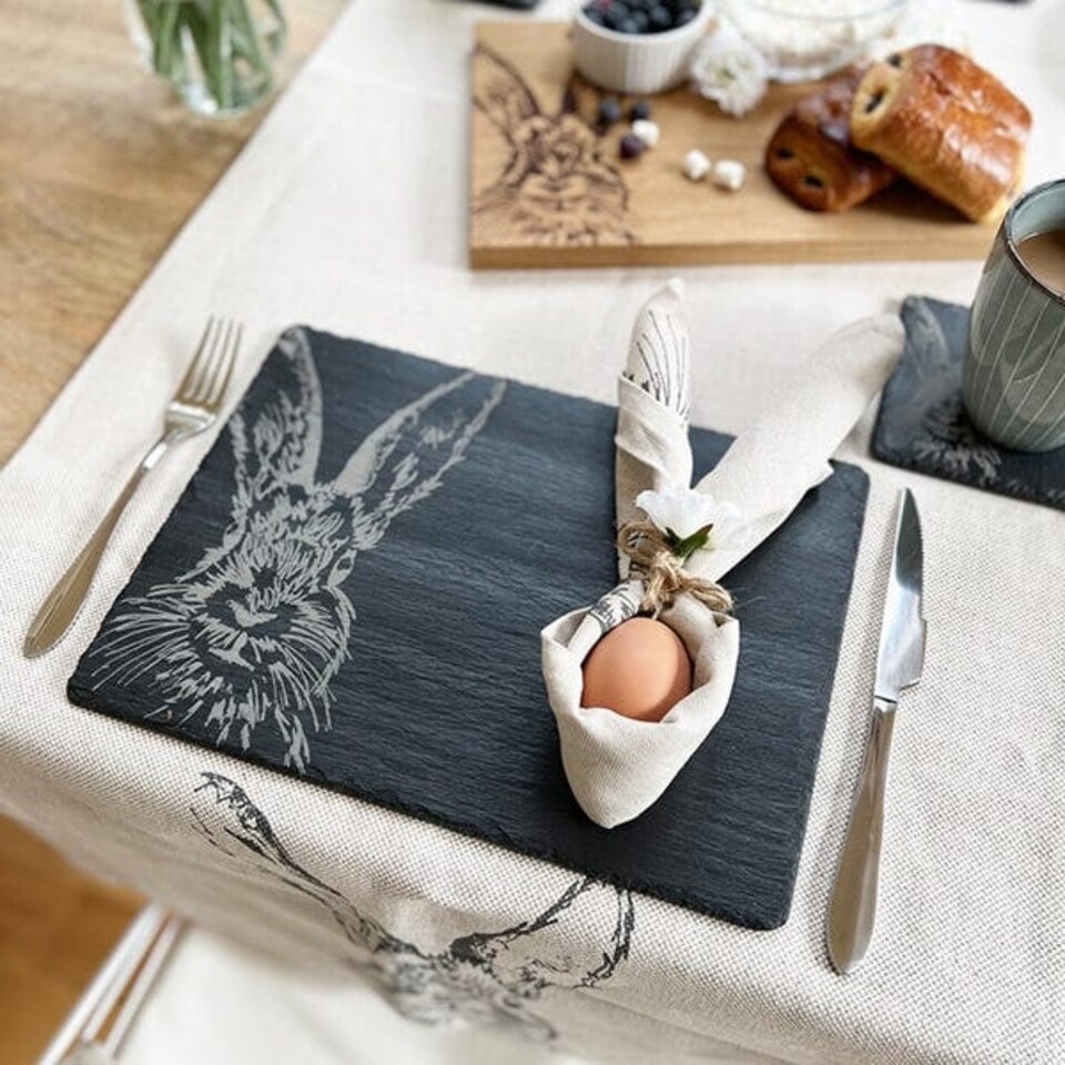 image 1 of The Just Slate Company Set of 2 Hare Slate Placemats