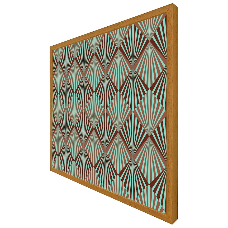 image 1 of Green geometric rays (Picture Frame) Brown | L