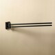 image 2 of Cosmic Swivel Double Towel Rectangular Rail with Black Matt Finish for Bathroom