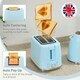 image 5 of HOMCOM Kettle and Toaster Set 1.7L Kettle & 2 Slice Toaster Set, Light Blue
