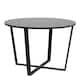 image 1 of Amble Round Dining Table with Black Marble Melamine Top & Black Legs