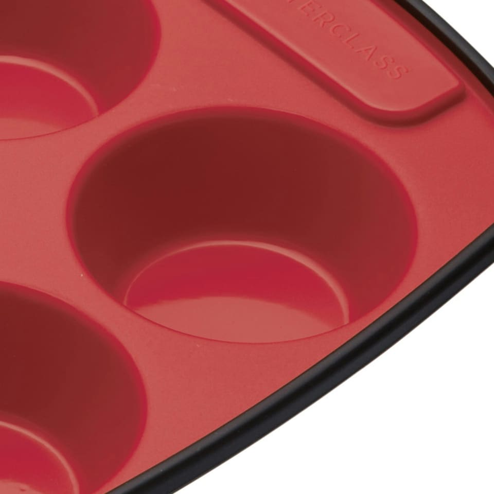 image 1 of MasterClass Muffin Tray Red Silicone 6 Hole