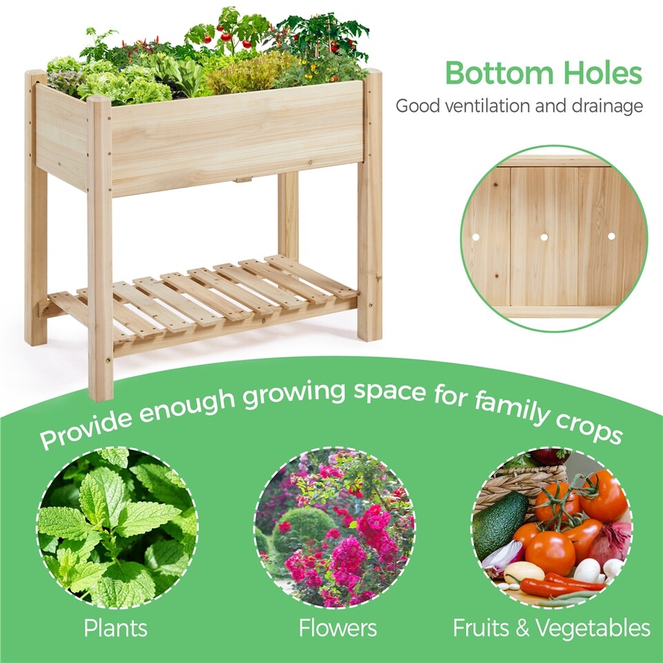 image 1 of Yaheetech 75 cm H Wooden Raised Garden Bed-Wood