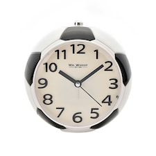 Football Alarm Clock with Touch Lens - Light & Snooze White | Black