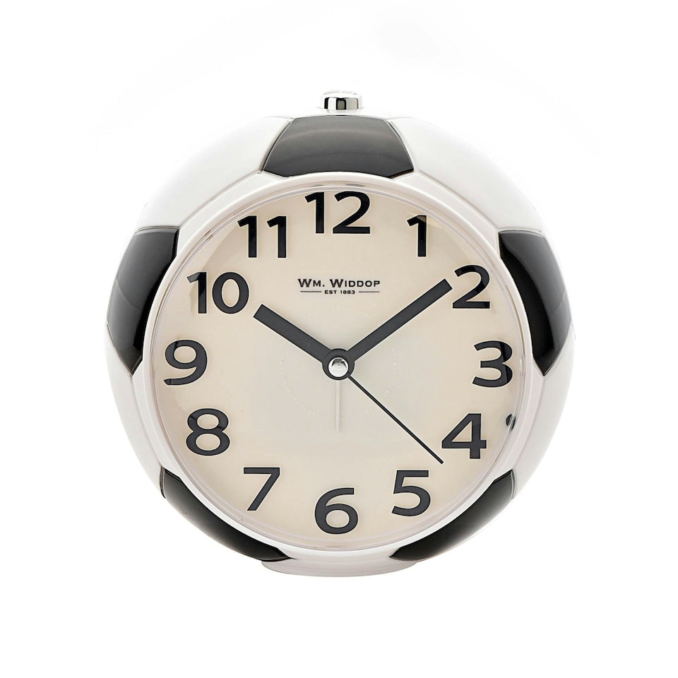 Football Alarm Clock with Touch Lens - Light & Snooze White | Black