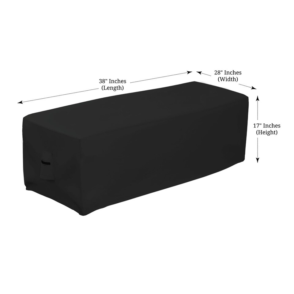 image 1 of Covers&All Rectangular Fire Pit Cover, Rectangle shape, 38 in L x 28 in W x 17 in H, Black
