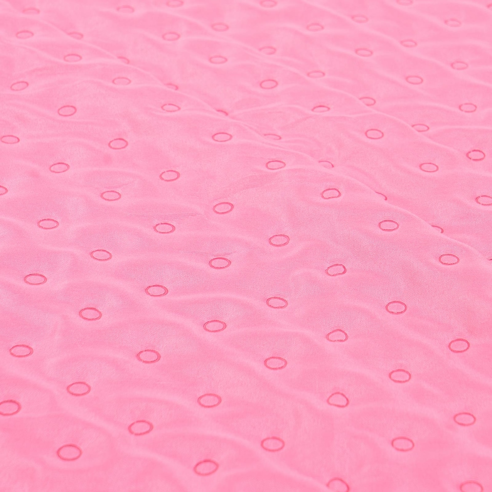 image 1 of OHS Scallop Edge Quilted Throw Lightweight Blanket Bedspread | Pink | Pink/Red | One Size