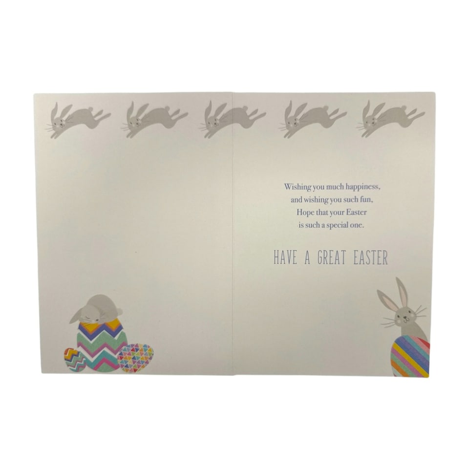 image 1 of For Grandson Multicoloured Eggs Pattern Design Easter Card