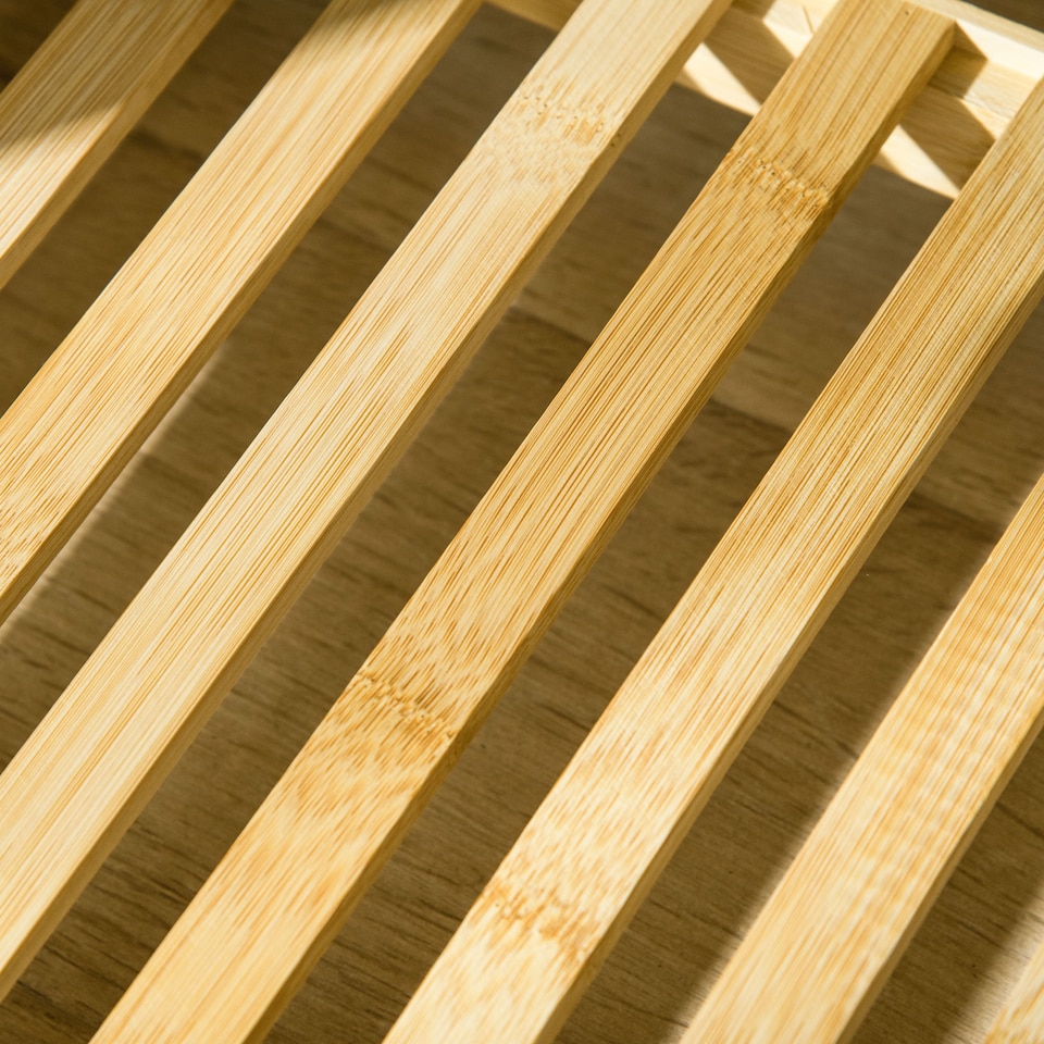 image 1 of HOMCOM Bamboo Garment Rack, Clothes Rack with Storage Shelf, Hanging Rail and Side Hooks for Entryway, Bedroom, Bathroom and Office, Natural