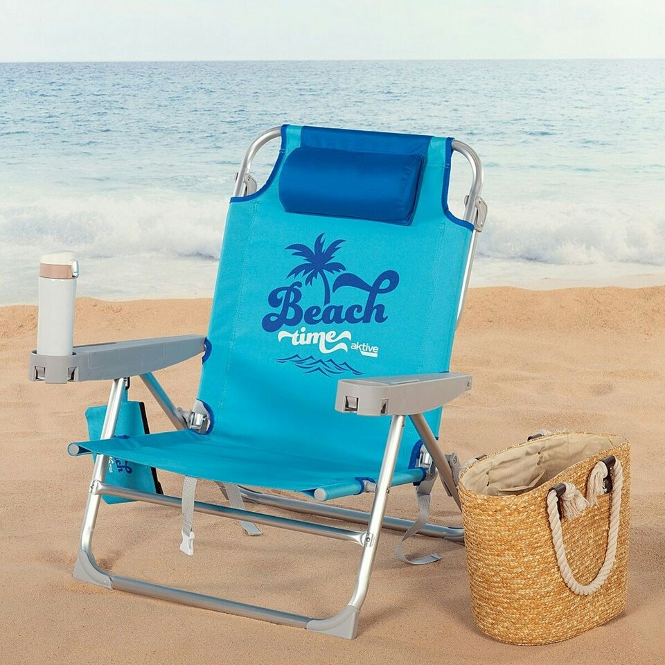 image 1 of Beach Chair Aktive Foldable Blue 53 x 80 x 58 cm (2 Units) N/A