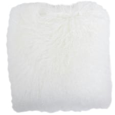 SNUGRUGS Mongolian Sheepskin Cushion - Large Square - 60cm x 60cm White | 60cmx60cm