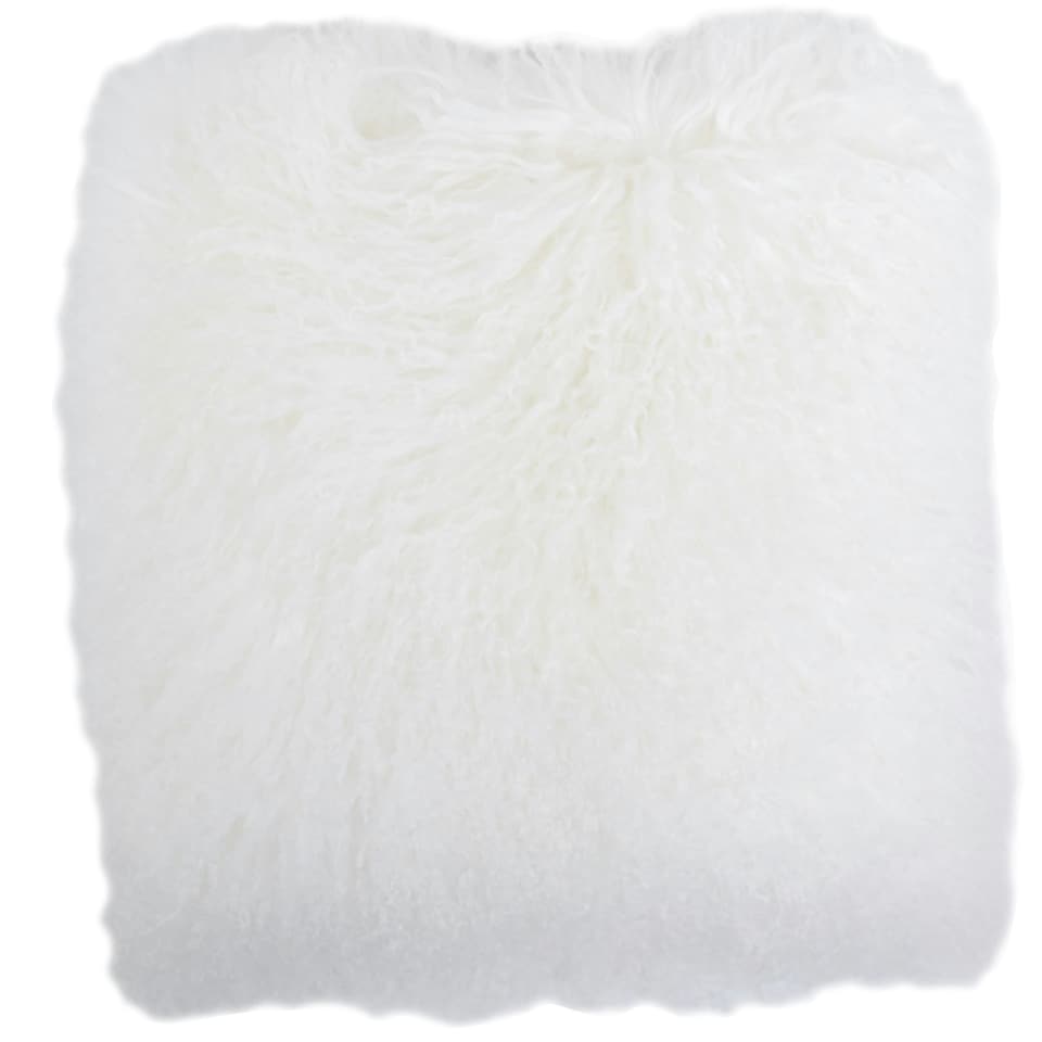 image 1 of SNUGRUGS Mongolian Sheepskin Cushion - Large Square - 60cm x 60cm White | 60cmx60cm