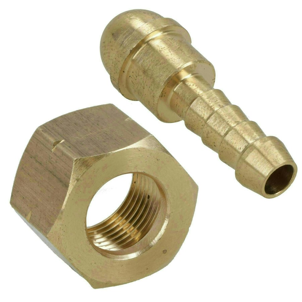 image 1 of Welding Gas Hose Connector 5/16 Hose Tail with 3/8 BSP Left Handed Thread 1pc
