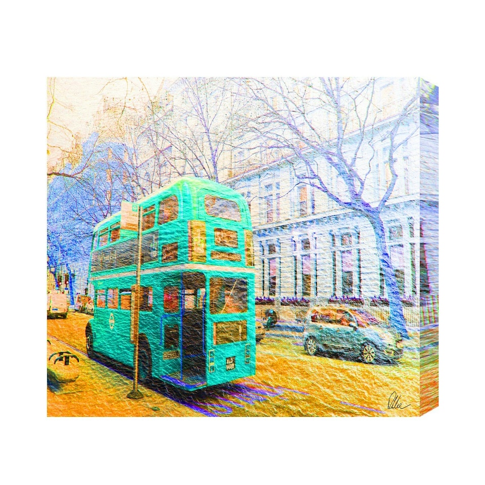 image 1 of London Bus Green (Canvas Print) 24" x 16"