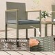image 4 of Outsunny 3-Piece Rattan Bistro Set, Patio Table and Chairs Set with Removable Cushions, Rattan Conversation Set with Acacia Wood Table & Adjustable Foot Pads for Garden Balcony, Grey