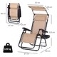 image 5 of Outsunny Foldable Reclining Garden Chair with Headrest, Zero Gravity Deck Sun Lounger Seat Chair with Footrest, Armrest, Cup Holder & Canopy Shade, Beige
