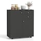 image 1 of COSTWAY Kitchen Sideboard Buffet Cabinet Coffee Bar Cabinet 2 Drawers Black