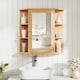 image 3 of COSTWAY Bathroom Cabinet Wall-mounted Storage Cabinet-Natural