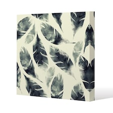 Feathers fantastic birds  seamless pattern (Canvas Print) / 90 x 90 x 4cm | Multi