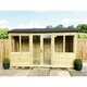 image 2 of 13 x 26 REVERSE Pressure Treated Tongue And Groove Apex Summerhouse + LONG WINDOWS + Safety Toughened Glass (13' x 26' / 13ft x 26ft) (13x26)
