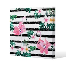 Floral Flamingos (Canvas Print) 114 x 114 x 4cm