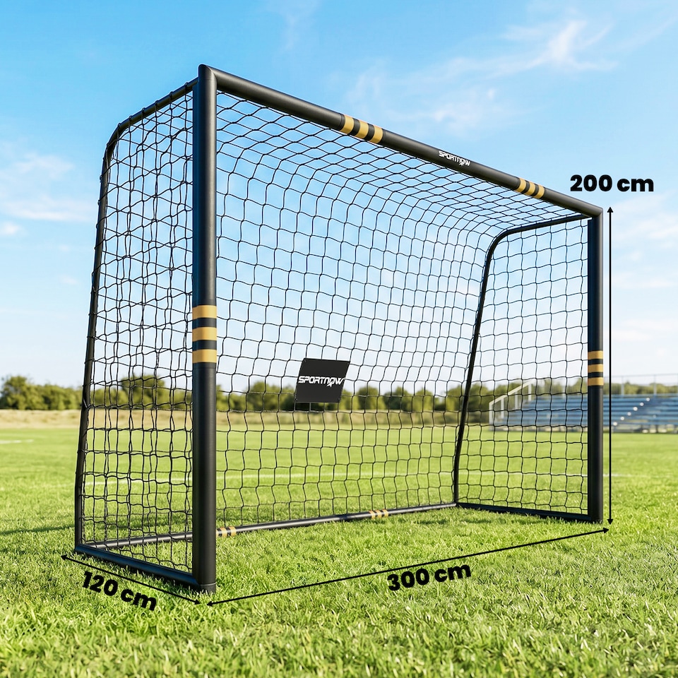 image 1 of SPORTNOW Football Goal, 10 x 6.5ft Football Net with EPE Padding, Yellow