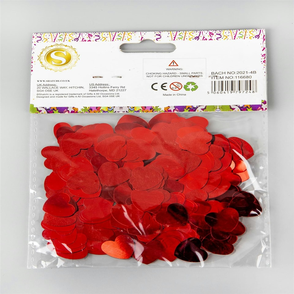 image 1 of Jumbo Heart Confetti Red - 14g 1PK