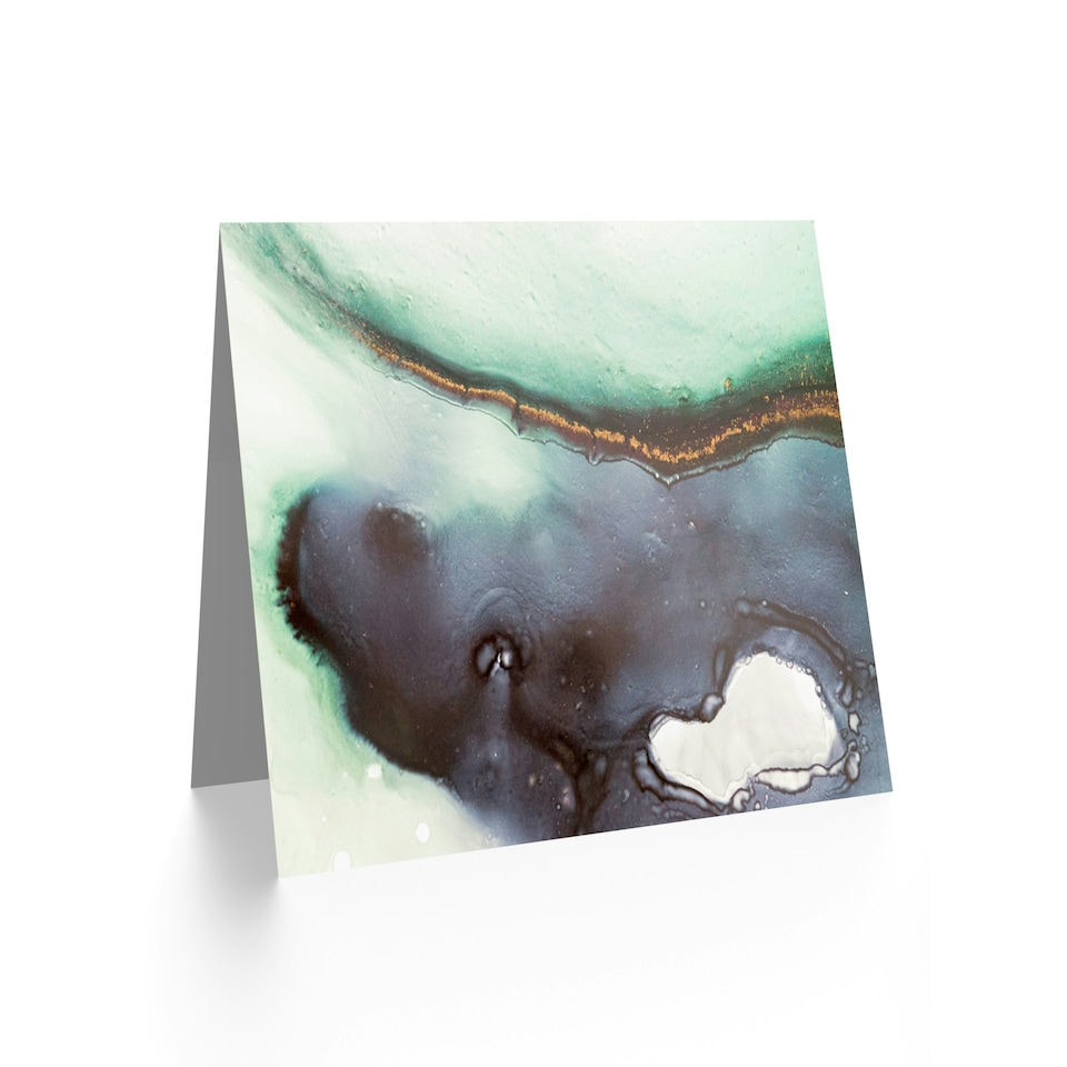 image 1 of Abstract Paint Green Art Blank Just to Say Card