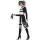 image 4 of Fever Womens/Ladies Gothic Cheerleader Costume - Black/White - S S