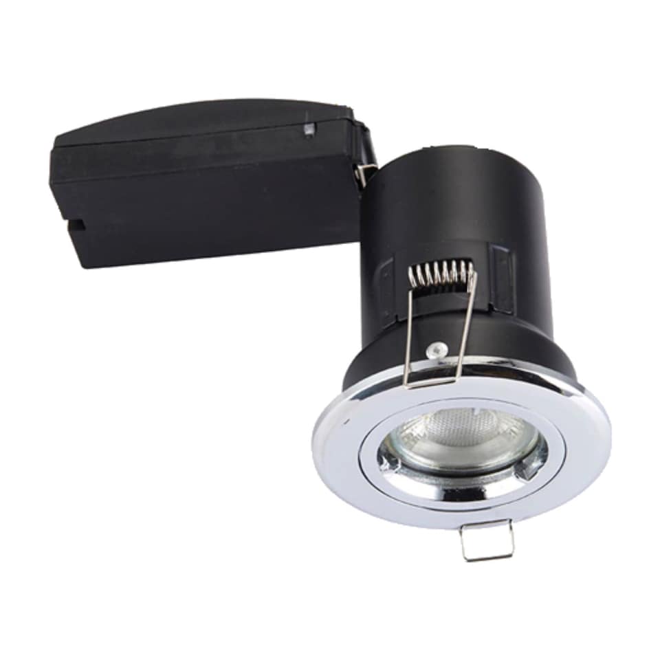 image 1 of Set of 20 Fire Rated Downlights - Chrome Fixed GU10 Recessed Downlight