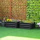 image 2 of Outsunny Set of 2 Raised Garden Bed Galvanised Planter Box Easy Setup Dark Grey