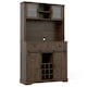 image 10 of COSTWAY 184cm Tall Kitchen Cupboard Buffet Storage Cabinet Brown