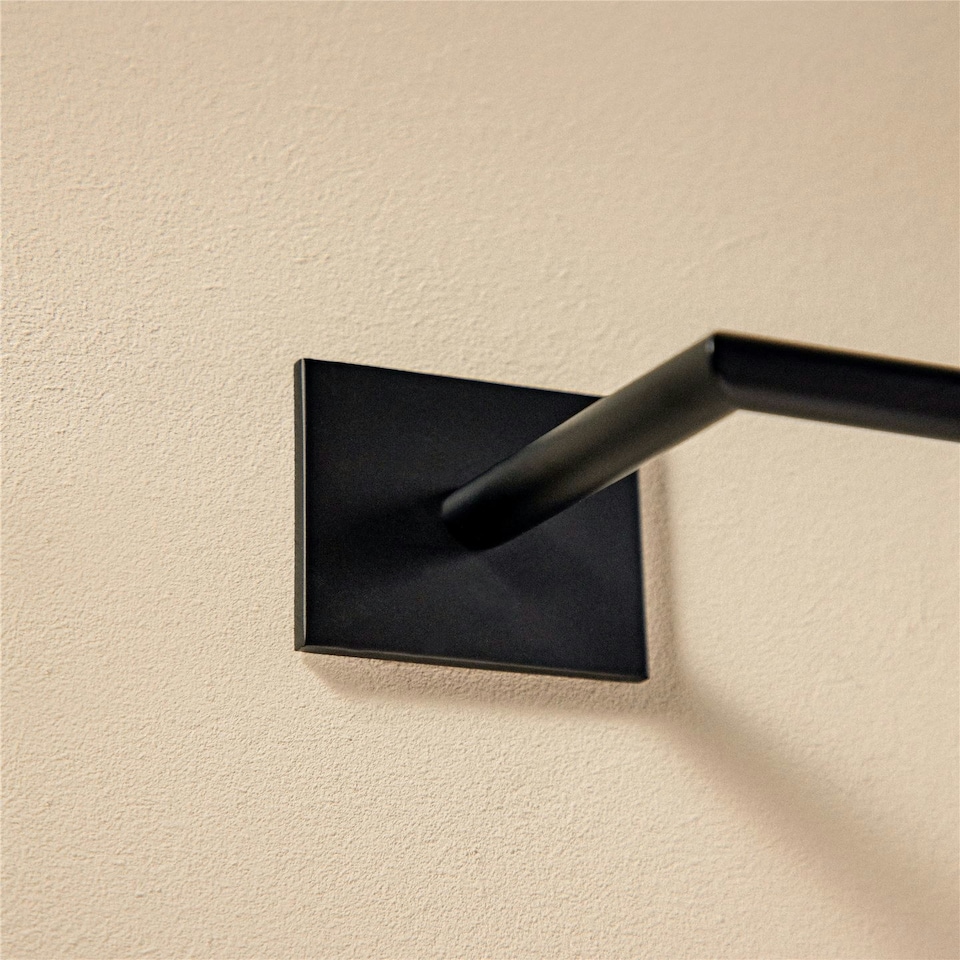 image 1 of Cosmic Wall Mounted Towel Rail w/ Metal & Self-Adhesive, Matt Finish Black-60cm