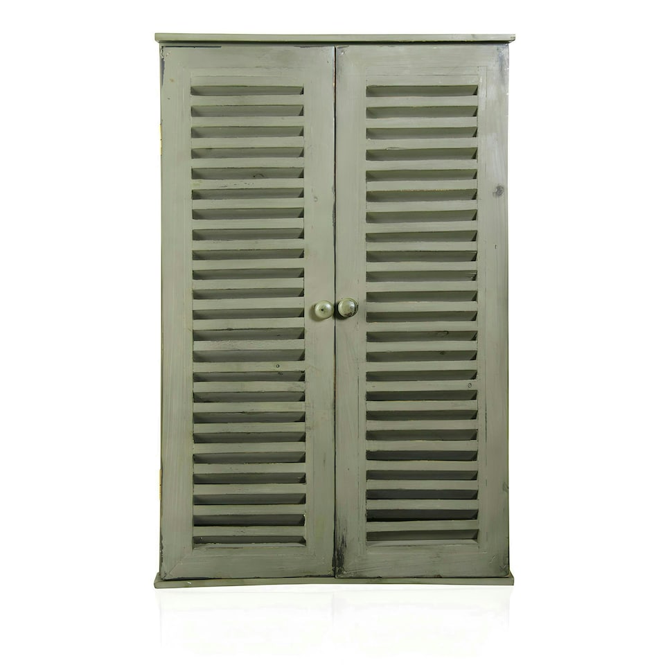 image 1 of Primrose 6in Country Window Glass Garden Mirror with Shutters