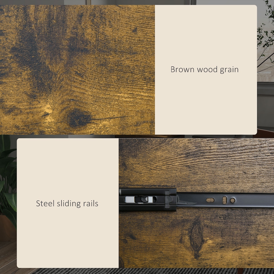 image 1 of Vinsetto 2-Drawer file Cabinet, Industrial filing cabinets for Home, Hanging File Folders, Vertical Home Office Organizer for A4 Size, Rustic Brown