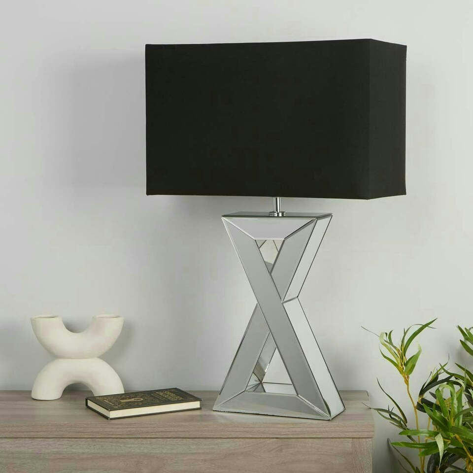 image 1 of Athena Chrome Small Mirror Table Lamp Chrome