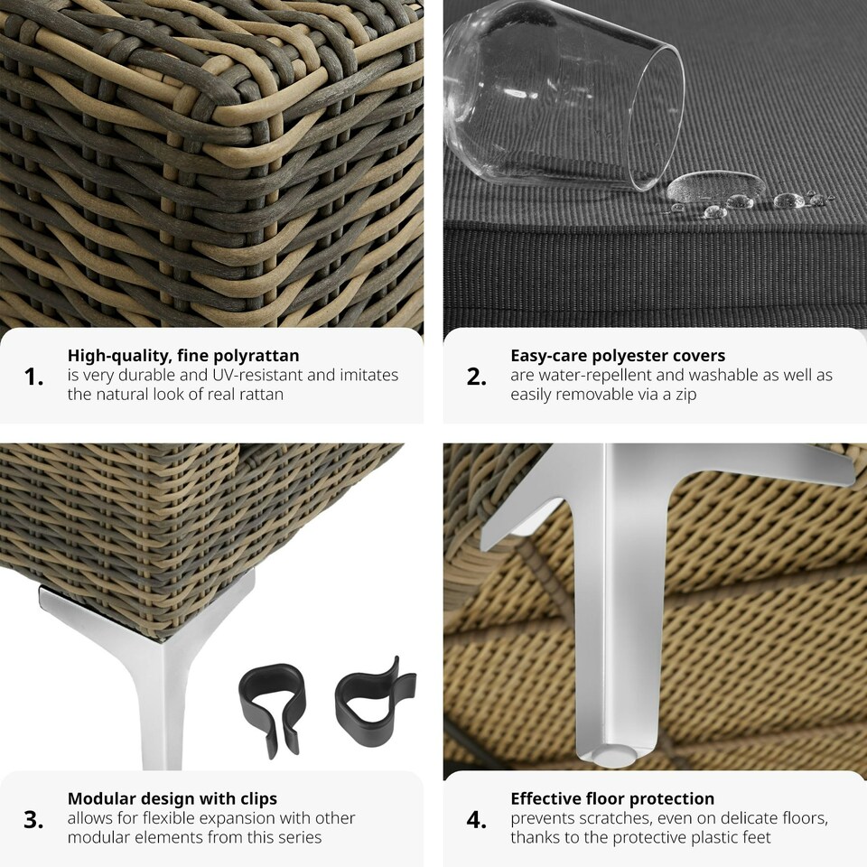 image 1 of Rattan Garden Furniture Villanova - armchair, thick seat cushion, 85 x 89 x 72 cm