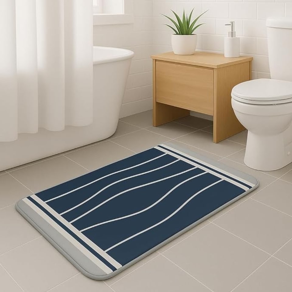 image 1 of Blue Canyon Berkeley Mat Blue Durable Anti Slip Indoor Outdoor Floor Mat