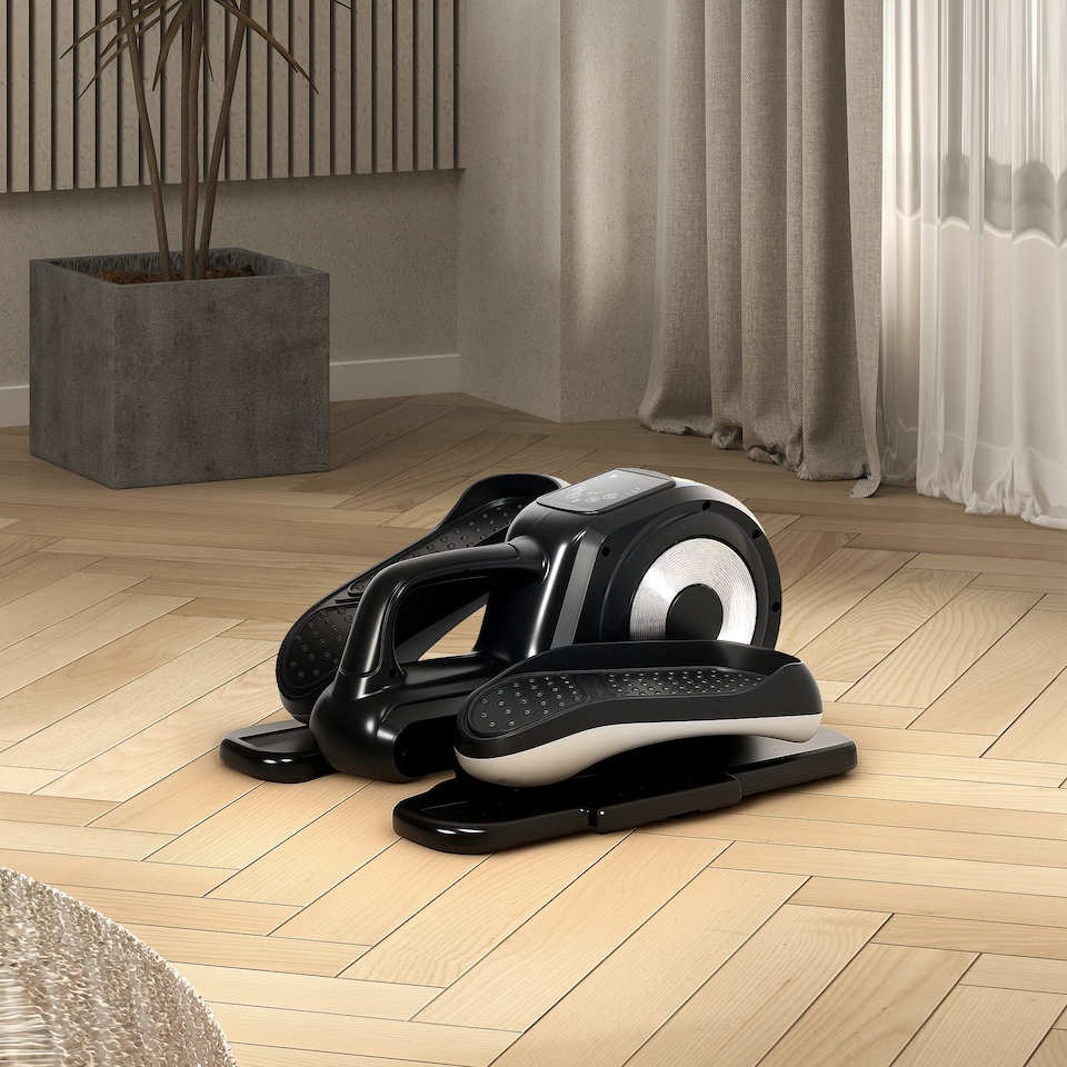 image 1 of SPORTNOW Mini Elliptical Machine, Seated Pedal Exerciser w Remote Control