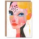 image 1 of Woman Portrait Texture Patterns Abstract Modern Birthday Greeting Card