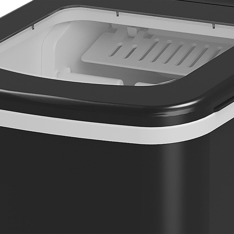 image 1 of HOMCOM Countertop Ice Machine, 12Kg in 24 Hrs, 9 Cubes Ready in 8 Mins, Portable Ice Cube Maker w Self-Cleaning, Adjustable Ice Size, Ice Scoop, Basket for Home, Kitchen, No Plumbing Required, Black