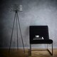 image 1 of Bronx Black Modern Tripod Floor Lamp with Acrylic Glass Drum Shade Black