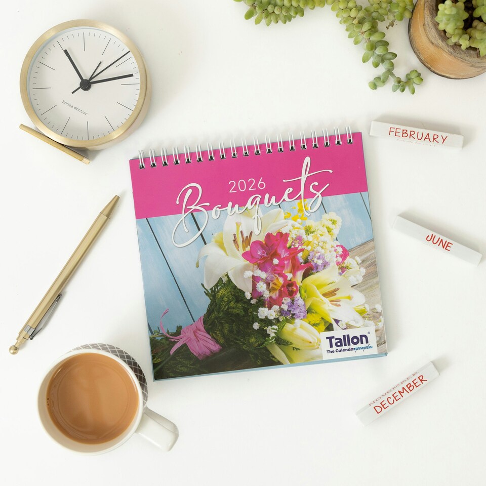 image 1 of 2026 Desk Calendar Bouquets Design