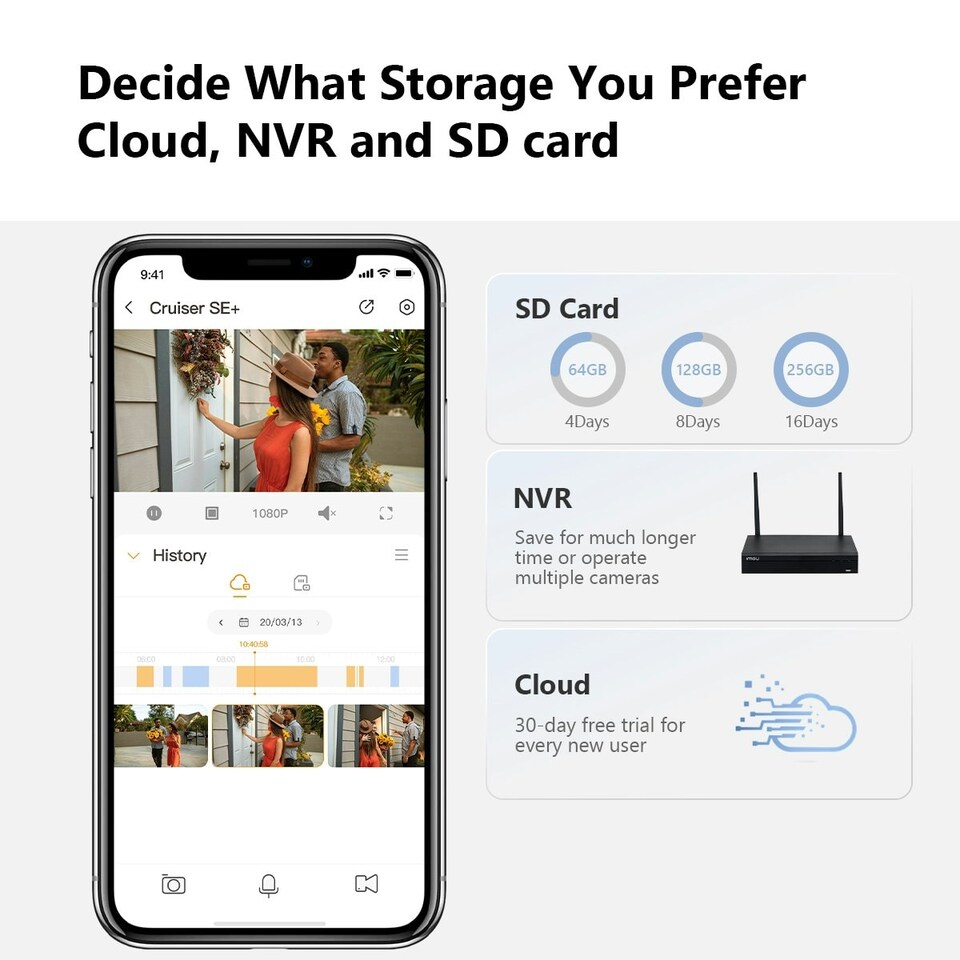 image 1 of IMOU Cruiser SE+ 2MP Cam WHT- Outdoor Pan & Tilt Smart Wi-Fi Plug-In Security Camera