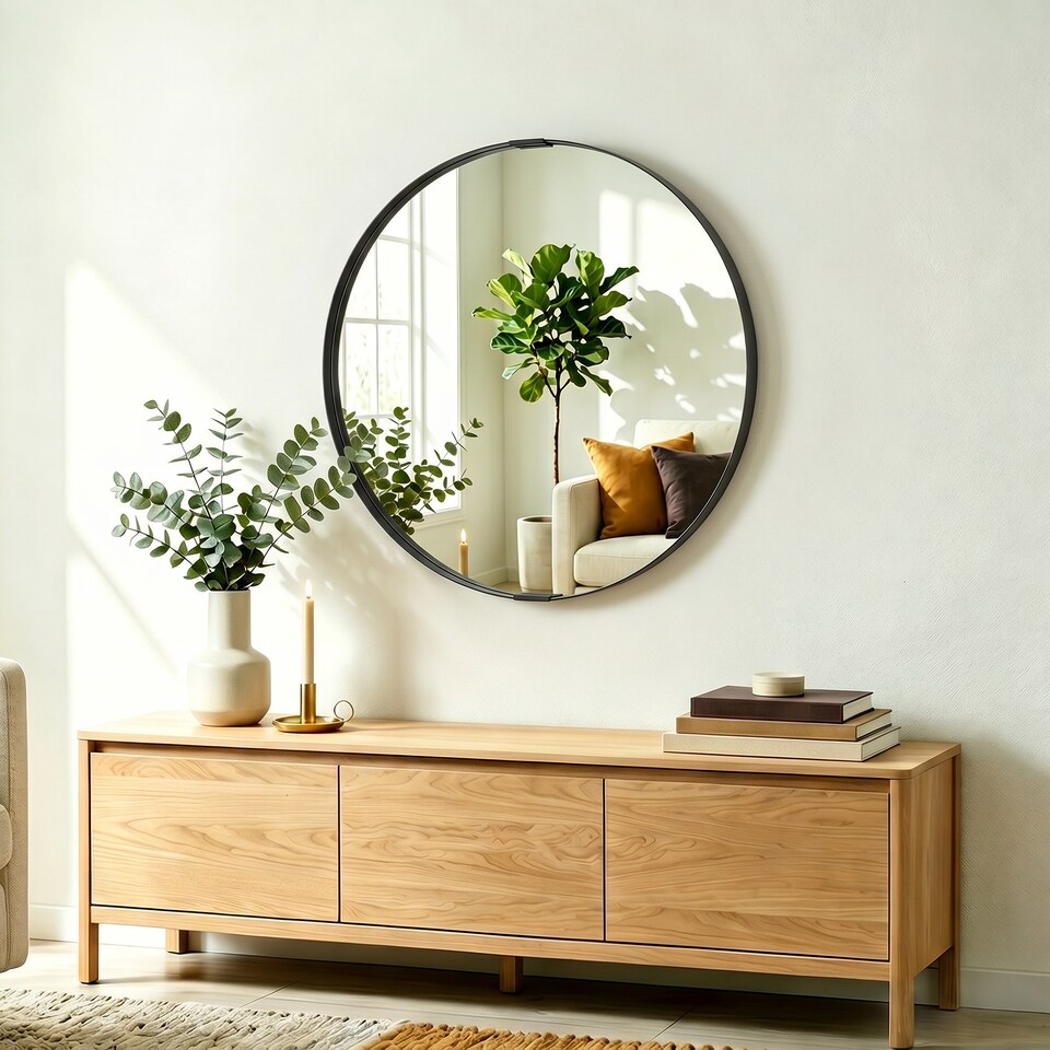 image 1 of HOMCOM Wall Mirror 61 cm, Wall Mounted Bathroom Mirror